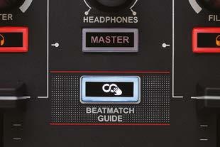 BEATMATCH GUIDE - Built in, on-board dynamic light guides to learn how to align two music tracks together.