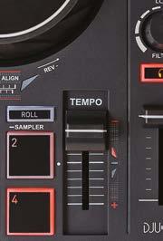 - Beat Align guide: shows the best direction to turn the jog wheel to synchronize the tracks.