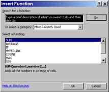 Using Built-In Functions Let Excel help you find the