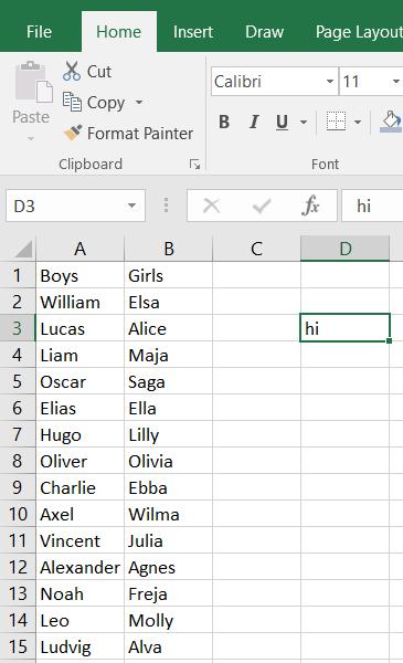 You will now mark all data that are in column A and B. The result will then be this!