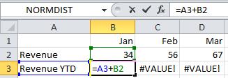 Excel Skills - Functions If a formula has arithmetic in it as this one does then all parts of the formula need to refer to numbers.
