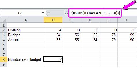 Excel Skills - Advanced features The array formula is complete and does in a single cell what took six cells otherwise.