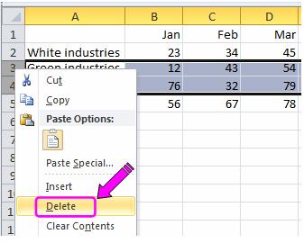 Excel Skills - Moving, inserting and deleting Now do the deletion. It s easiest done with a keyboard shortcut: Press CTRL and the minus key together.