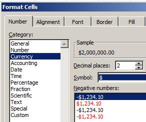 Excel Skills - Formatting The Accounting category also gives the choice of currency symbol and number of decimal places The alignment of cells differs between Currency and Accounting formats.