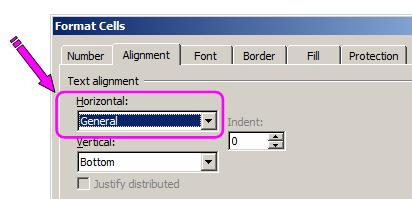 Excel Skills - Formatting Click on the downward pointing arrow at the right of the list-box to display the alignment options If you choose left or right alignment you can
