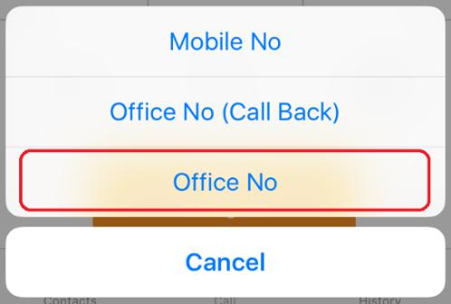 11 Placing a Call with Office Number You can now place calls from either your local mobile or internet networks by using your business identity (office phone number). 1.