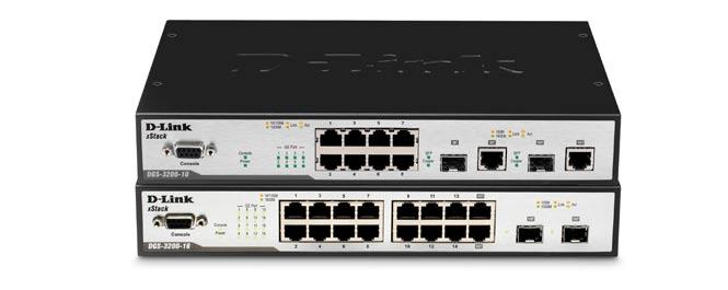 D-Link Green + Ports that have No Link are Automatically Powered Down 1 Hardware Features + 10 or 16 10/100/1000BASE-T Gigabit Ports + Fiber Support with 2 Combo SFP Ports + Designed Without Fans for