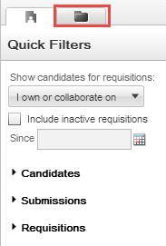 2. From the Quick Filters panel, click the folder tab.