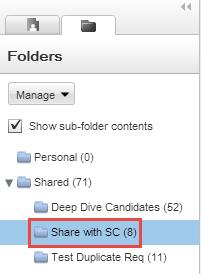 Click the folder containing the candidates you want