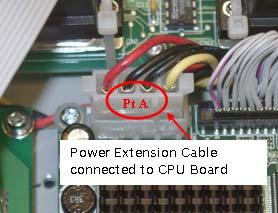 board. 2. Connect the Power Extension Cable to the Power Cable as shown. 3.