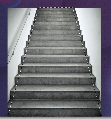 Adding the stairs and waving figure 1. Open stairs-istock-copyright-nikada-image15013074.jpg. 2.
