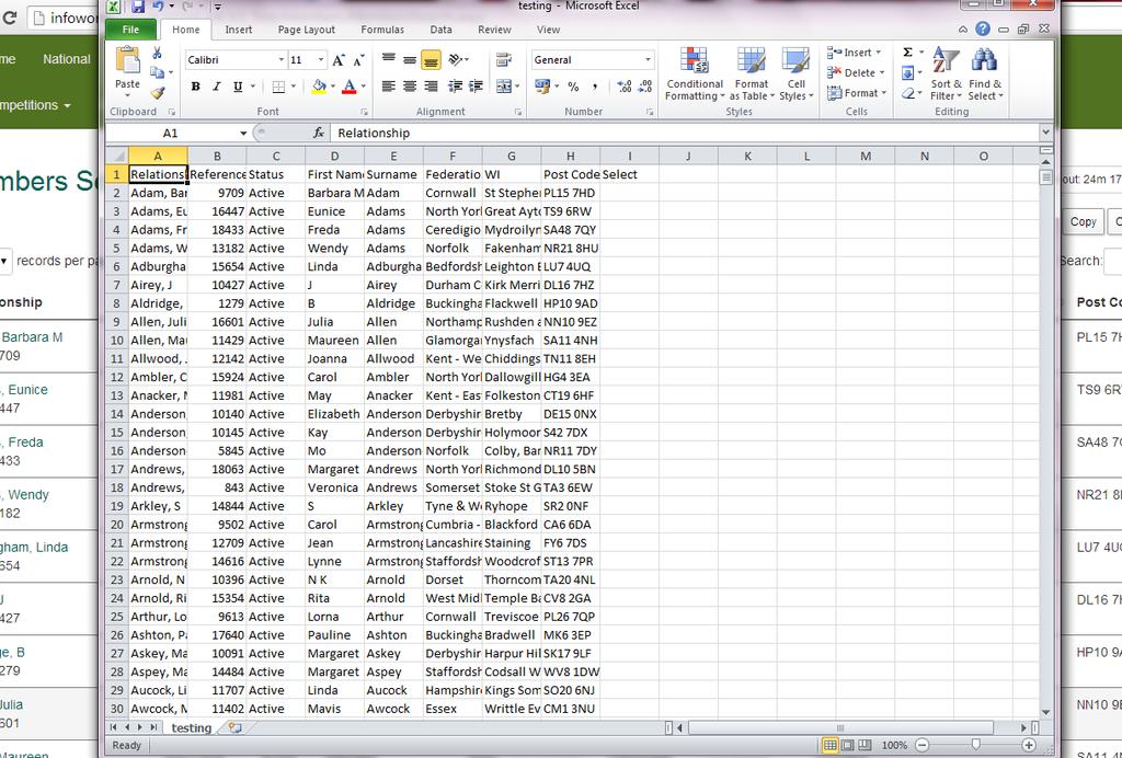 either CSV (a type of Excel spreadsheet) or Excel, it will put your list into an Excel document.
