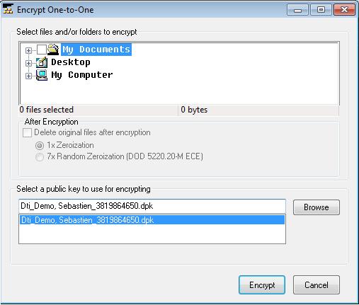 Public Keys Double-click Double-clicking on a public key file triggers one of these actions.