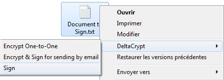 Sign A file can be digitally signed whether it is encrypted or not.