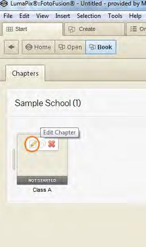 Enter a Title for the chapter (eg. Class A). You can begin designing your pages by hovering over the chapter and then clicking the Pencil icon.