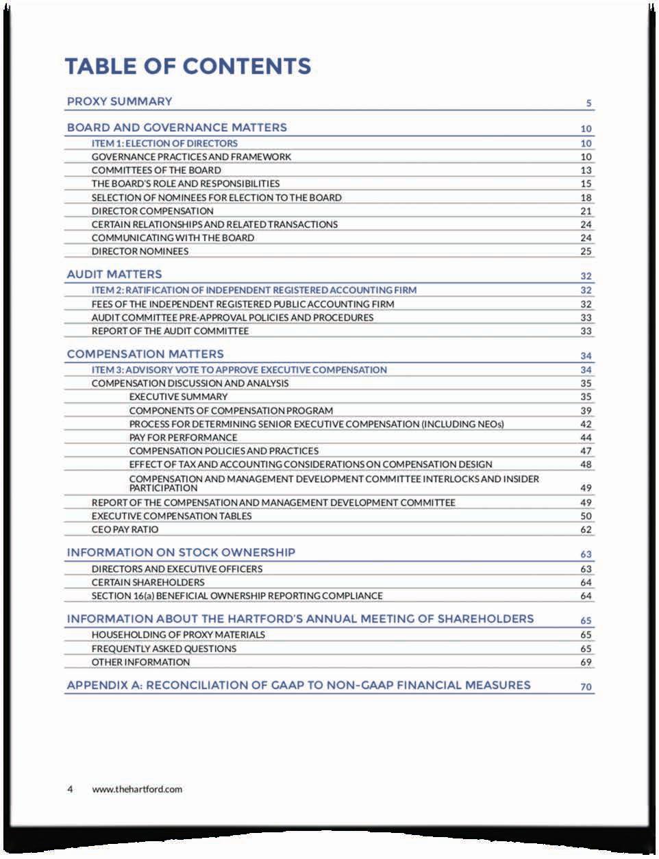 10 Table of Contents The table of contents is the most highly referred to section within any text intensive document.