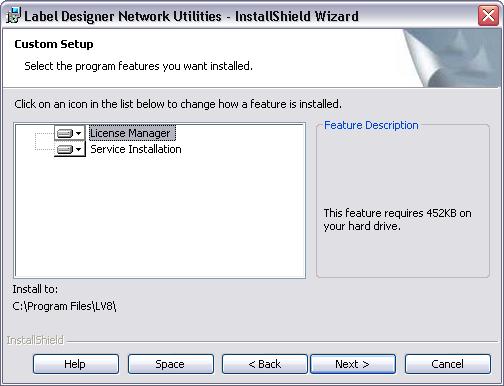 Chapter 4-4 Installation Guide 8 If you selected the Custom install option, select the license management utility (or utilities) to install either License Manager and/or Service Installation (License