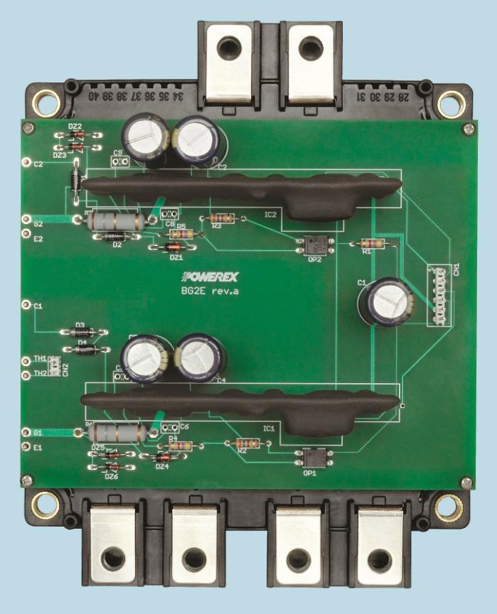 Application NOTES: First Release: March 23, 200 BG2E Universal Gate Drive Prototype Board Description: BG2E is a fully isolated two channel gate drive circuit designed for use with dual NX-L series