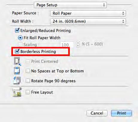 Click OK to close the Information dialog box. 5. Select Fit Paper Size, Scale to fit Roll Paper Width, or Print Image with Actual Size.