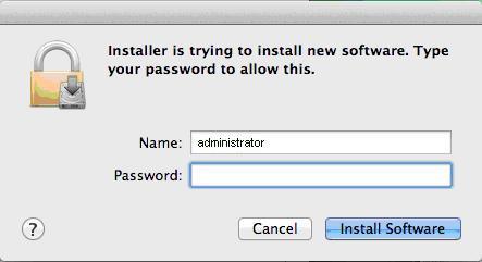 4. Installer is trying to install new software. Type your password to allow this.