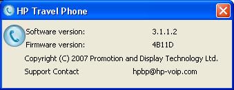 Identifying Software Versions To identify the version of the HP Travel Phone software, right-click the HP Travel Phone icon on the SysTray and click About.