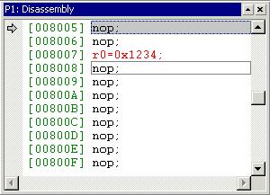 Tutorial Figure 3-41. Disassembly Window: Patching a New Instruction into Processor P1 s Memory 4.