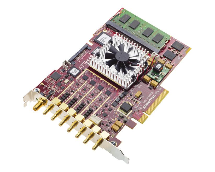 1.6 GB/s PCI Express (8-lane) interface 4 channels sampled simultaneously 14 bit vertical resolution Up to 125 MS/s real-time sampling rate Up to 2 Gigasample dual-port memory Continuous streaming