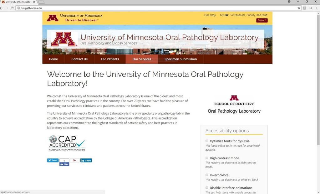 Website The address for our website is: oralpath.umn.