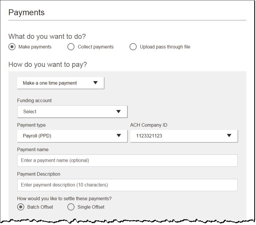Same Day ACH Payment This feature is applicable when Make