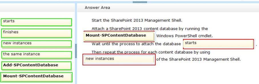 Note: * To attach a content database to a web application by using Windows PowerShell Start the SharePoint 2013 Management Shell.