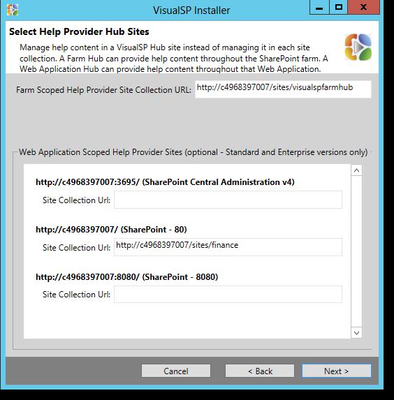 9. On the Select Help Provider Hub Sites screen: I.