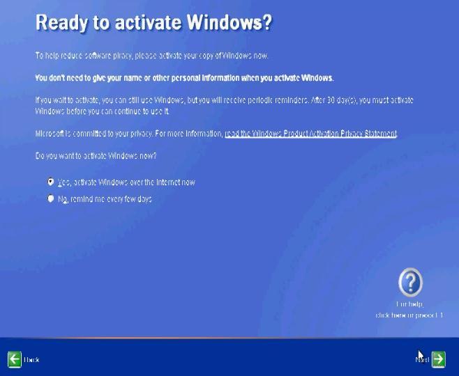 Chapter 3 29 7) On the Ready to Activate Windows?