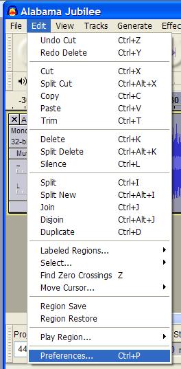Setting Your Preferences Immediately after installing Audacity, there are a couple of settings that you probably want to make.