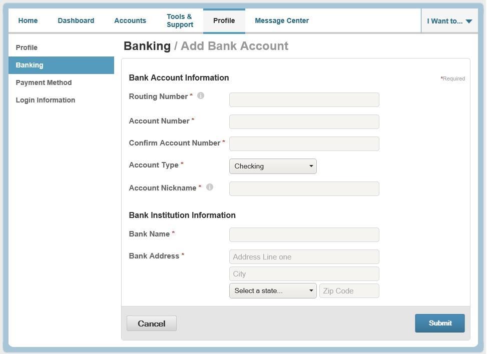 With this link, you can add direct deposit information to your FSA account to automatically deposit funds from a personal bank account into