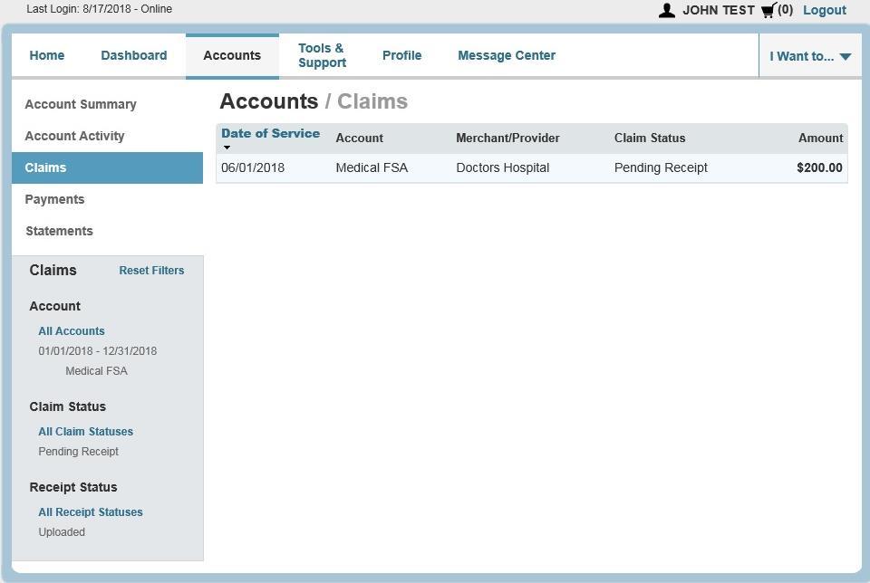 How to view your Account Information Step 1: From the Home screen, click Accounts.