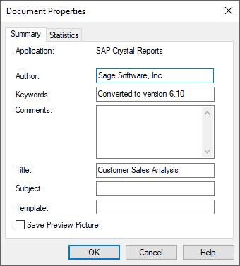 Converting SAP Crystal Reports from a Prior Version 4 On the Database menu, select Verify Database. The OLE DB (ADO) window appears.