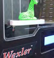 DUAL EXTRUSION 3D PRINTER Dual nozzles not only able to print model in dual colors, it settled the printing of overhead structure which single nozzle cannot be resolved.