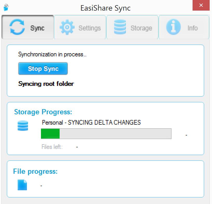 If you wish to validate and correct sync issue, click on EasiShare settings. 4. Navigate to Sync Tab 5.