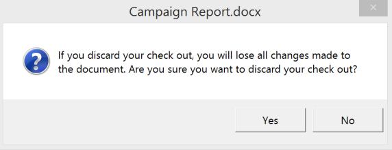 5. A discard check out success message will appear in a new window. 6. Once synced, the lock icon will disappear 7.