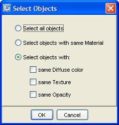 3D Scene Object Figure 45: Select Objects are rules Select all objects (radiobutton) Mark this option to select all objects in the 3D model.