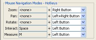 3D Scene Object Figure 84: Mouse navigation modes Zoom Optionally choose a hotkey, to work in conjunction with the mouse, for zooming the scene.