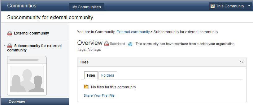 Note: To be a member of a subcommunity, a person must be a member of the parent community. 7. Enter a description for the subcommunity in the Description field. 8.