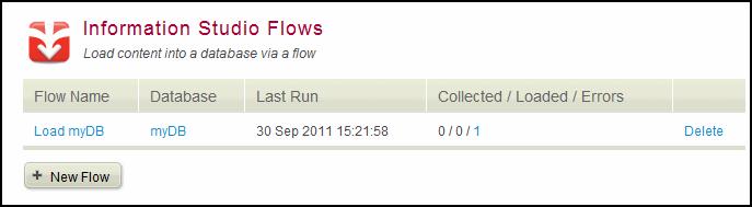 Creating and Configuring Flows 4.0 Creating and Configuring Flows 63 This chapter describes how to use Information Studio to create flows that load content into a database.