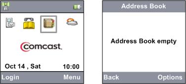 icon Address Book using left or right Navigation Key or and press the center Navigation key/sel/ to select.