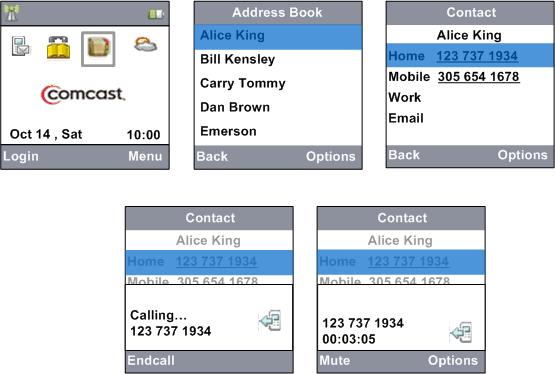 Making a call from a contact in the Address Book This feature allows you to make an outbound call to the contacts stored in the Address Book.