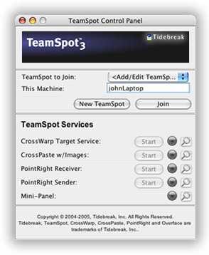 Installing and Connecting (Macintosh OS X 3.9 or later) ❶ Determine the URL of the TeamSpot The address of the TeamSpot Host is typically posted prominently in the area.