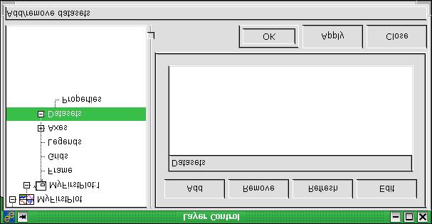 Having double-clicked the small button in the upper left corner of the graph page, the Layer Control dialog shown in Figure 5 opens. The dialog is divided in two parts.
