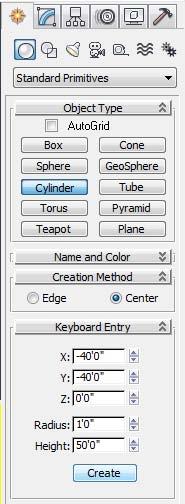 +S STEP 24: make the top viewport current _ command panel / create / geometry / Cylinder _