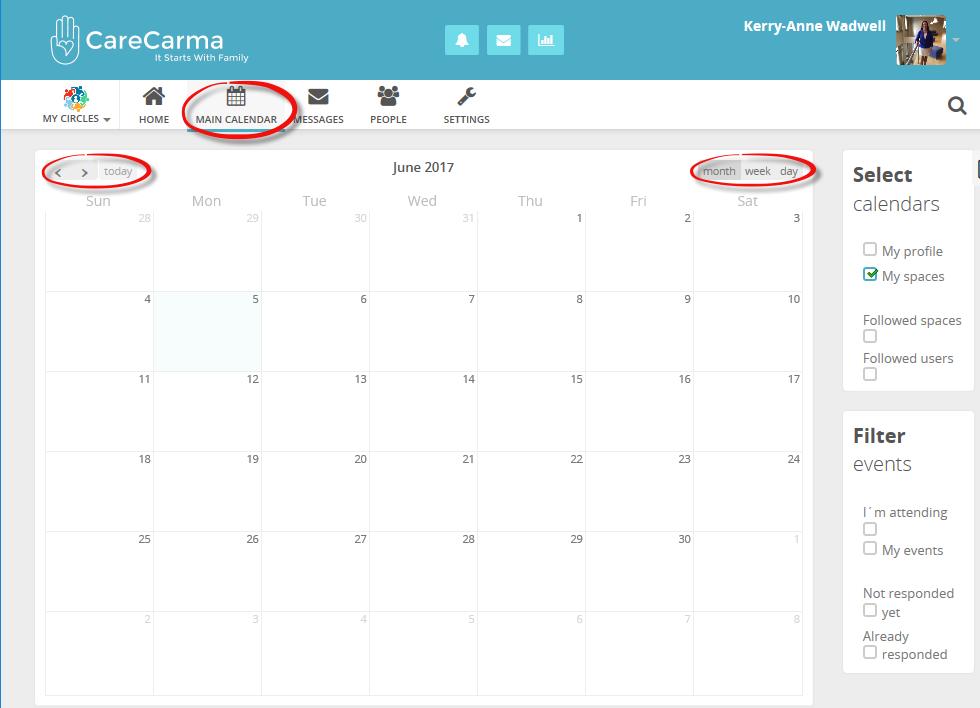 Menu Toolbar Main Calendar Select the (Main Calendar) icon to view or schedule events on your personal calendar Events scheduled on the Main Calendar can only be viewed or edited by you, no other