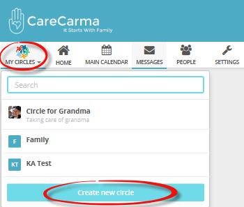 A picture of the Care Receiver for the CareCircle you ve selected will replace the My Circles Icon 2.